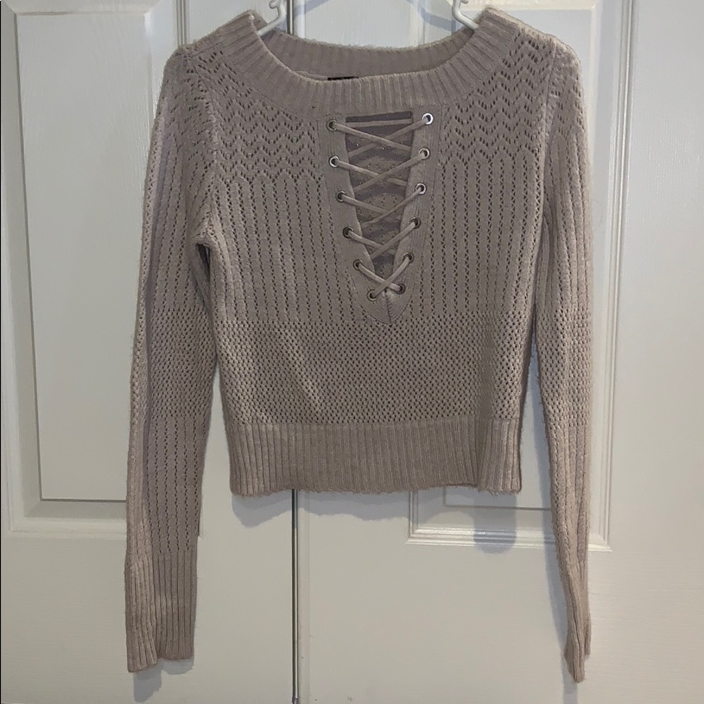 A gray sweater.